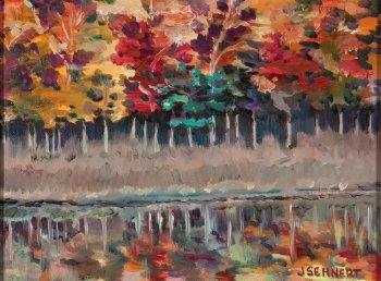Fall Reflections - 9" x 12" - Oil on Board